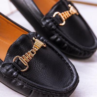 Mocassins noirs à décor Abu-Dabi en métal - Chaussures