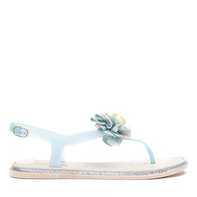 Sandales bleues avec fleur décorative Tatia - Chaussures 1