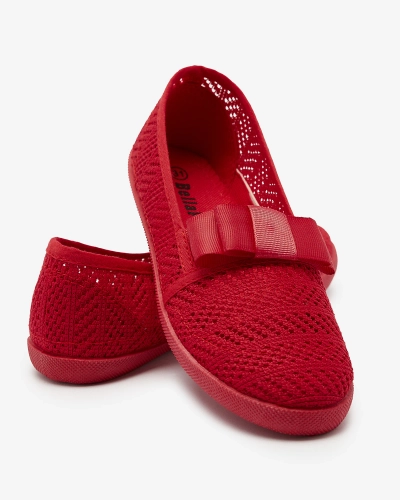 Baskets à nœuds pour filles de couleur rouge Lolisa - Chaussures