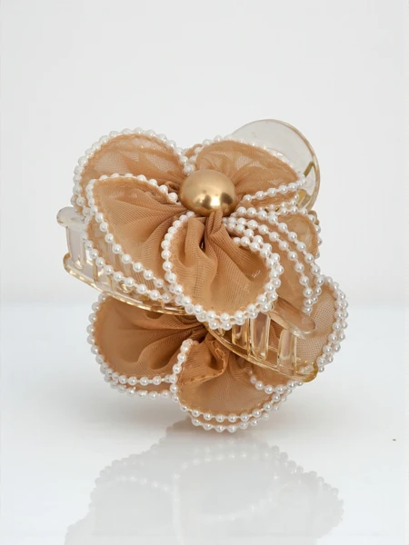 Royalfashion Pince à cheveux avec perles et fleur en tulle