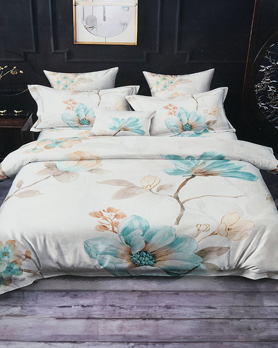 Royalfashion Literie florale 200x220 set de 4 PIÈCES