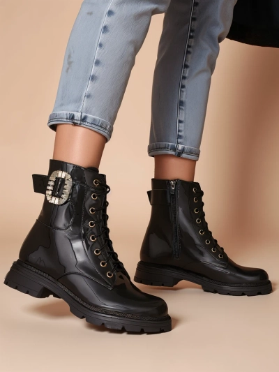 Royalfashion Bottines à lacets pour femmes Lacero