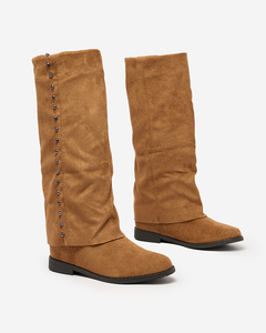 Royalfashion Bottes pour femmes Camel avec ancre cachée Bisadi