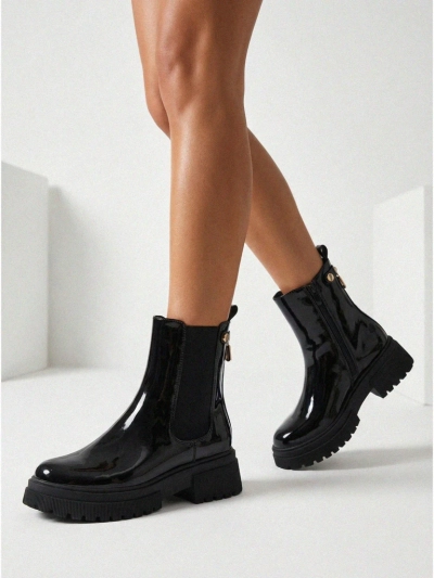 Bottines vernies pour femmes en cuir écologique Calebi