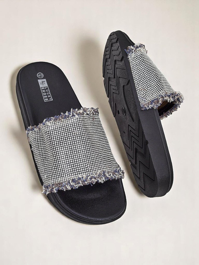 Royalfashion Sandales plates pour femmes SparkleWalk