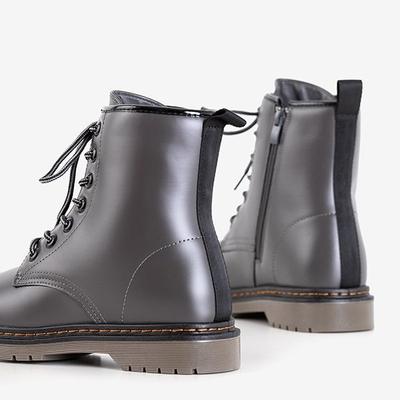 Bottes éco-cuir femme grises Lesita - Chaussures