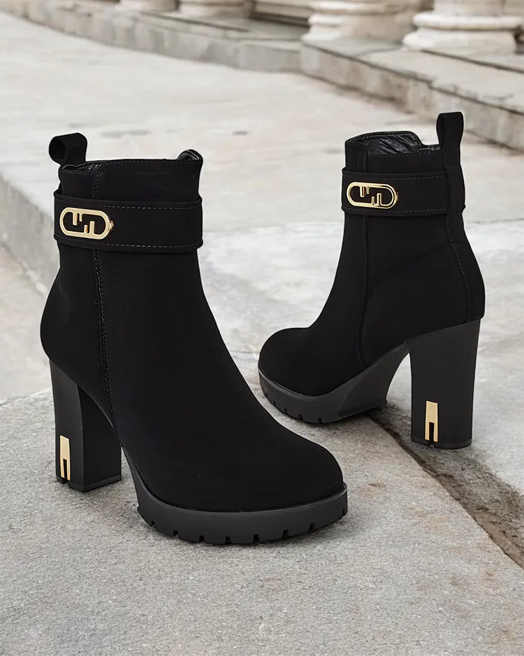 Bottines à talon compensé pour femmes Royalfashion Effe