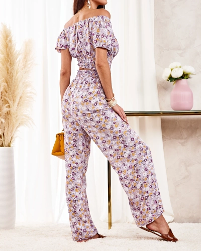 Royalfashion Ensemble floral deux pièces pour femmes