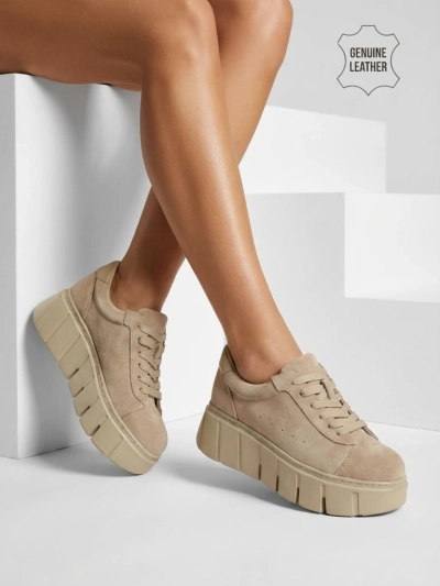 Baskets de sport pour femmes en cuir naturel Eller