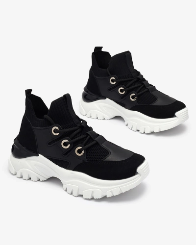 Baskets de sport pour femme en noir Hasola- Footwear