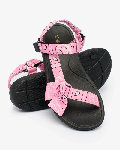Royalfashion Sandales roses pour femme avec nœud Oyall