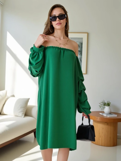 Robe lisse Royalfashion pour femmes à la espagnole avec volants