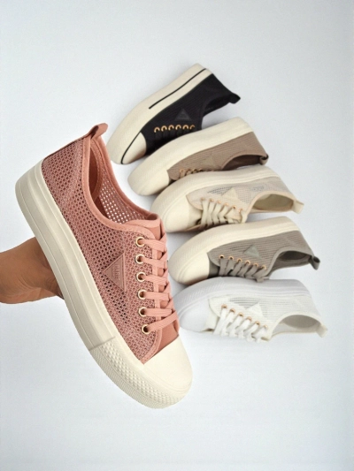 Baskets pour femmes Afrodyta Rosa – chaussures roses aérées en tissu pour l'été
