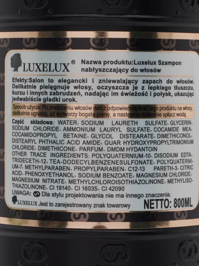 Luxelux Shampooing pour cheveux Golden Classic 800 ml