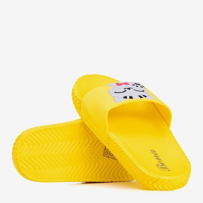 Chaussons jaunes pour femmes avec chat Cattus - Chaussures 1