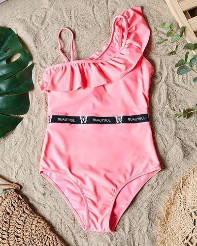Maillot de bain 1 pièce femme rose à volant - Sous-vêtements