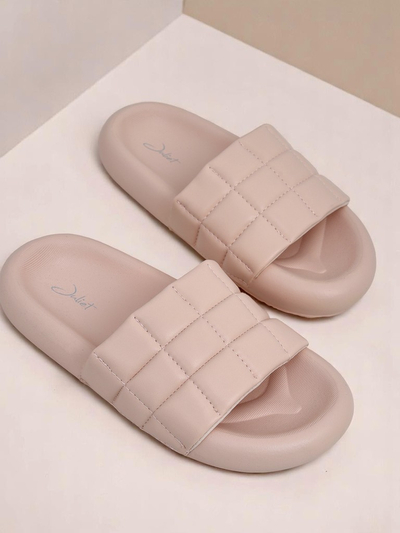 Royalfashion Claquettes plates pour femmes Quilt Walk