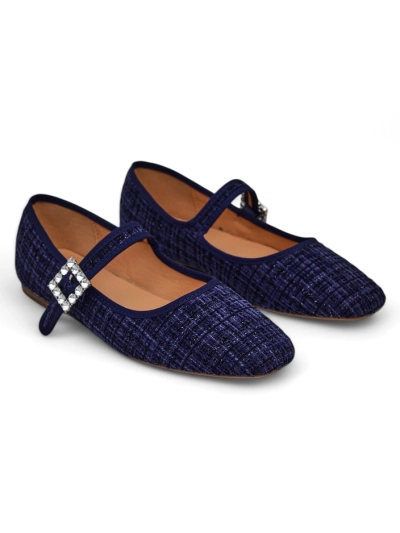 Royalfashion Ballerines à carreaux pour femmes avec boucle et sangle Riffos