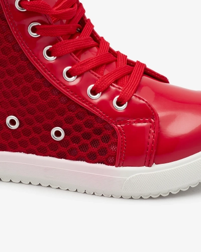 Baskets montantes rouges pour filles Borris- Footwear