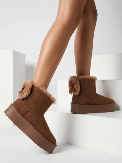 Royalfashion Bottes femmes a'la snow boots en marron Goroggo