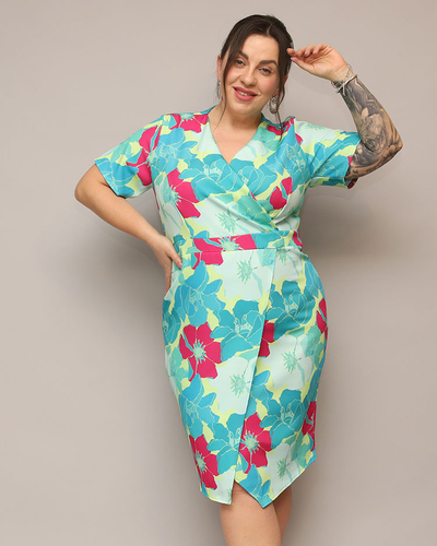 Royalfashion Robe en tissu floral pour femme PLUS SIZE