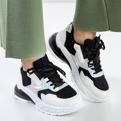 OUTLET Baskets de sport noires pour femmes avec inserts holographiques Agapila - Footwear