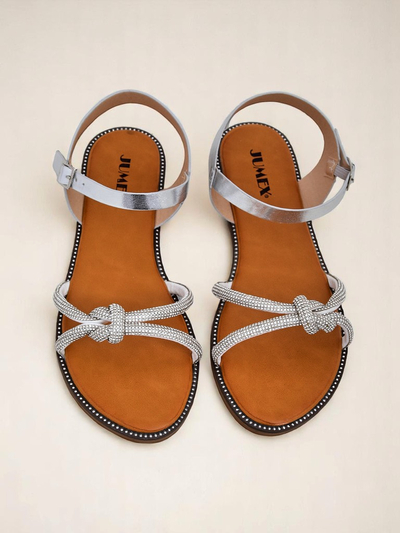 Royalfashion Sandales pour femmes avec strass décoratifs Bella Shine