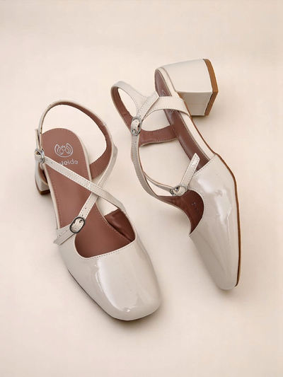 Royalfashion Escarpins pour femme à petits talons avec brides décoratives Lollita
