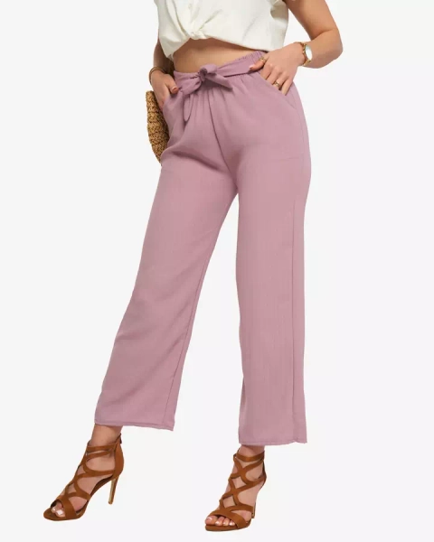 Pantalon large en tissu pour femme violet - Vêtements