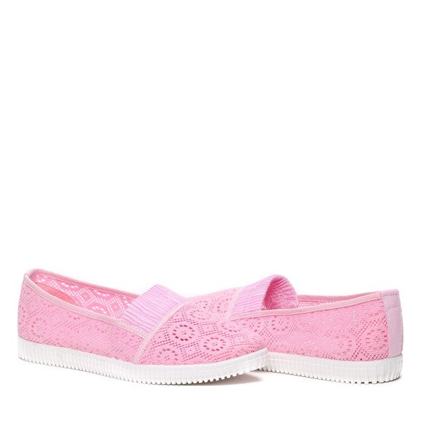 Różowe slip on Baolikang- Obuwie