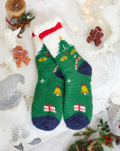 Royalfashion Warmed Christmas Green Women's Socks