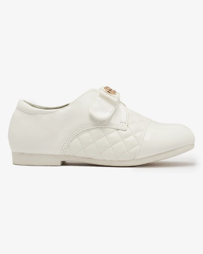 Demi chaussures en cuir écologique matelassé blanc pour filles Mawert- Footwear