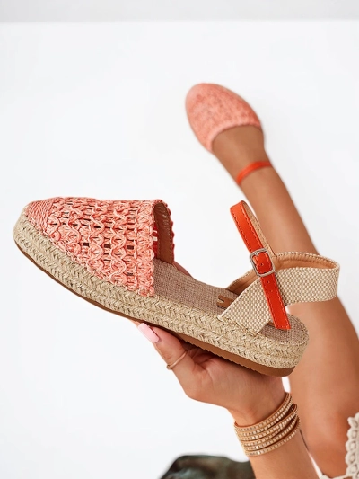 Espadrilles femme orange avec ajouré Triumf - Footwear