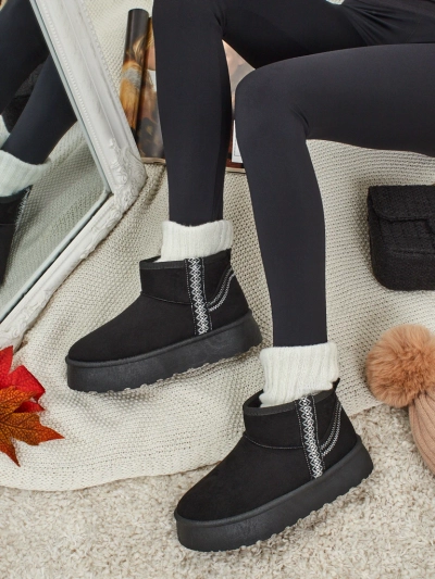 Bottes courtes style bottes de neige pour femmes Pravel