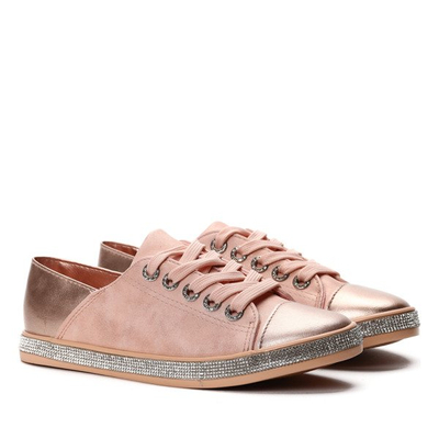 Różowe trampki z cyrkoniami Celia- Obuwie