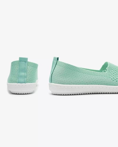 OUTLET Baskets à enfiler en tissu ajouré menthe Sadola - Chaussures