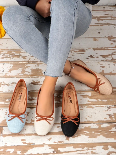 Royalfashion Ballerines pour femmes avec paillettes et un nœud Aramie