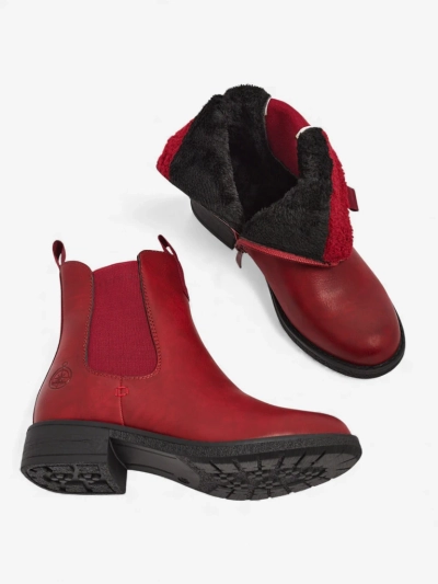 Bottines pour Femmes Aurora Rouges en Cuir Élégantes pour l'Automne