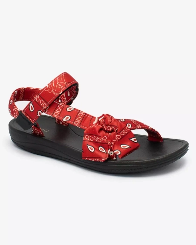 Royalfashion Sandales rouges pour femme avec nœud Oyall