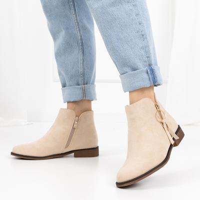 Bottines en daim écologique beige Eksa - Chaussures