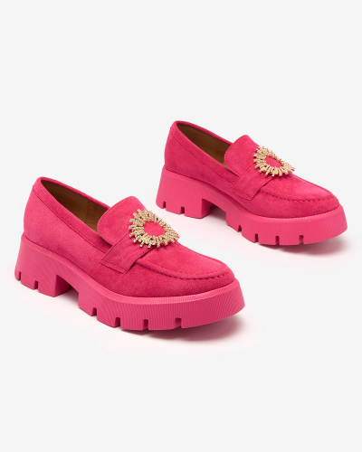Royalfashion Mocassins en éco-daim pour femme Fuchsia Likoki