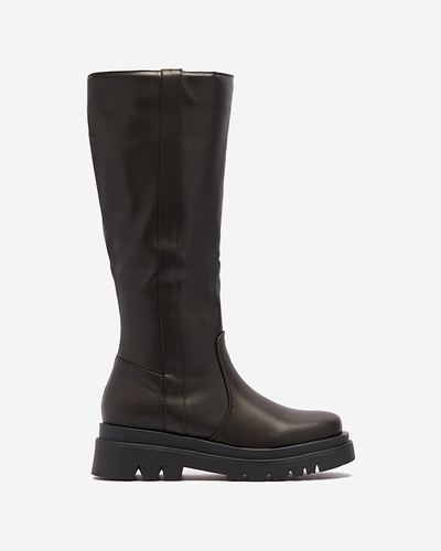 Bottes noires pour femmes en cuir écologique Roterika - Chaussures