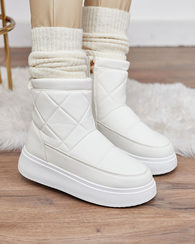 Royalfashion Bottes pour femmes blanches Bottes de neige a'la Kacecica