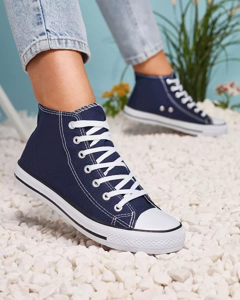 Baskets montantes bleu marine pour femme Elavvi - Footwear
