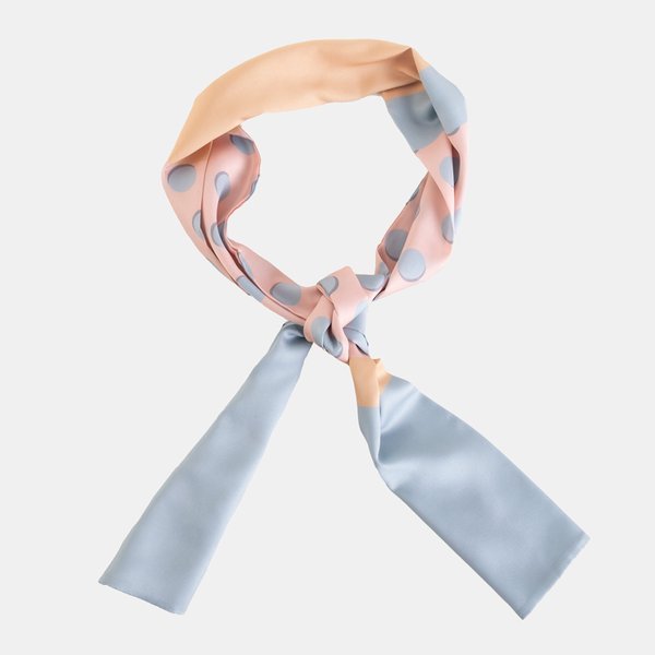 Echarpe femme bleu et orange à pois - Echarpes