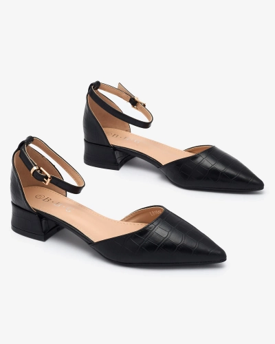 OUTLET Royalfashion Ballerines noires pour femme avec découpe Sefozi