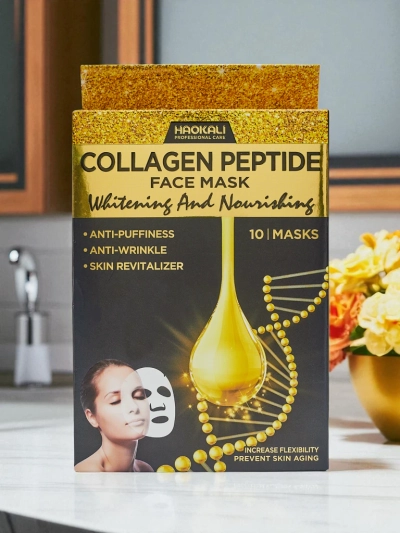 Aurora Collagenus Peptide Mask – Rozjaśniająca Maska Na Twarz Haokali 10 szt.