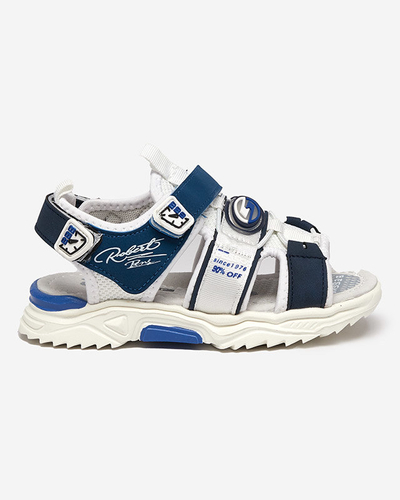 Sandales pour garçons blanches et bleu marine avec velcro Roser-Footwear