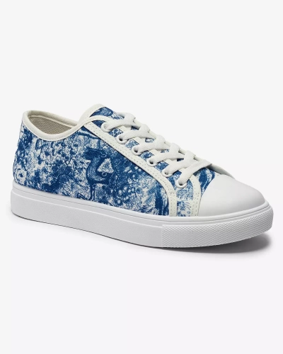 Tennis bleu et blanc à imprimé Denoll- Footwear