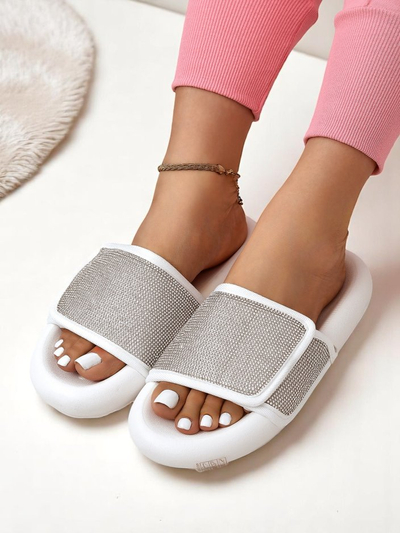 Royalfashion Claquettes plates pour femmes Sparkle Step